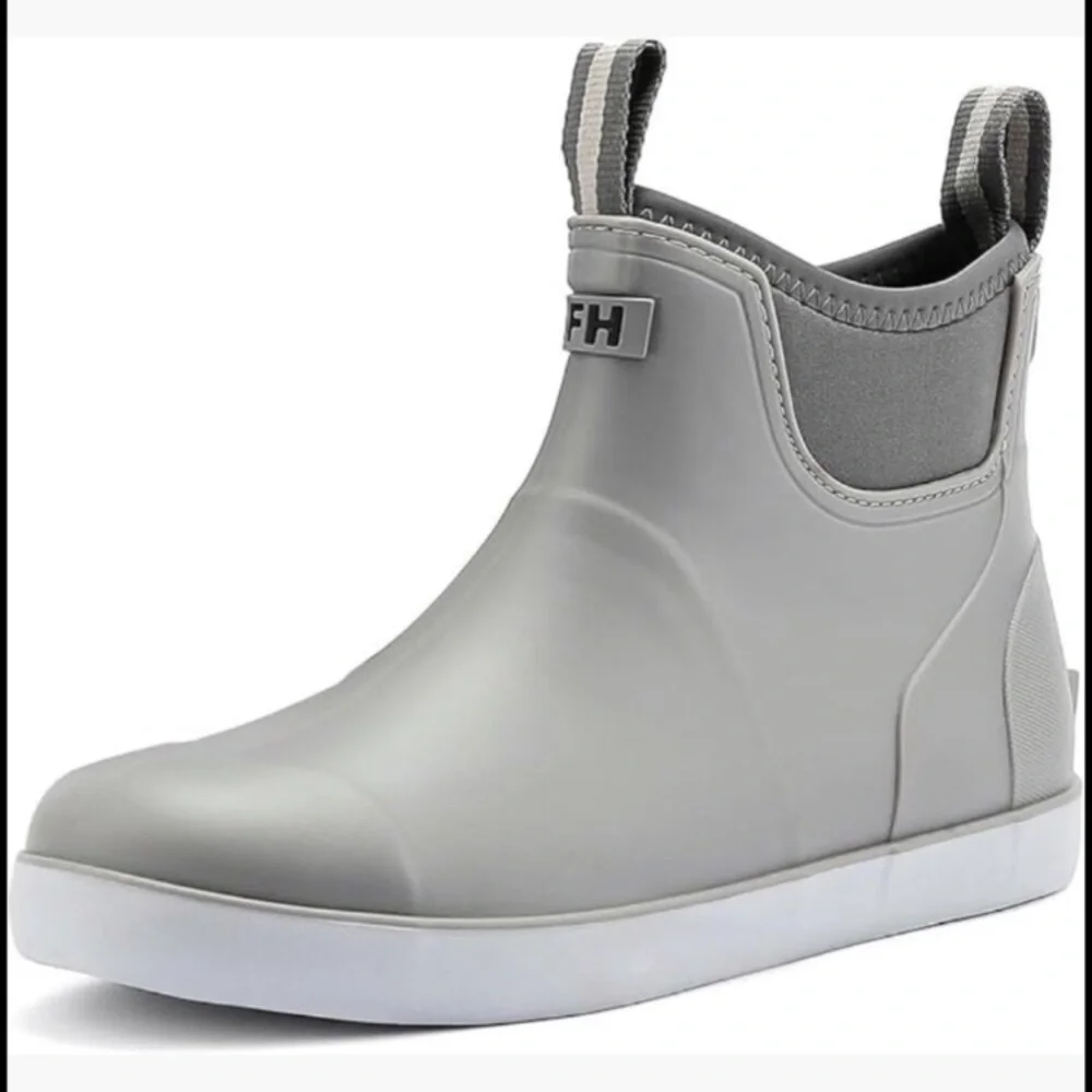 Waterproof Ankle Rain Boots Men Anti-Slip Traction Outdoor Rubber Fishing